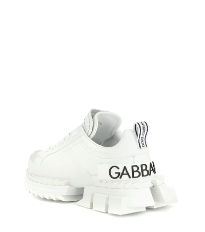 Shop Dolce & Gabbana Super Queen Leather Sneakers In White