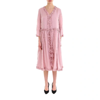Shop Max Mara 's  Ruffle Trim Dress In Pink