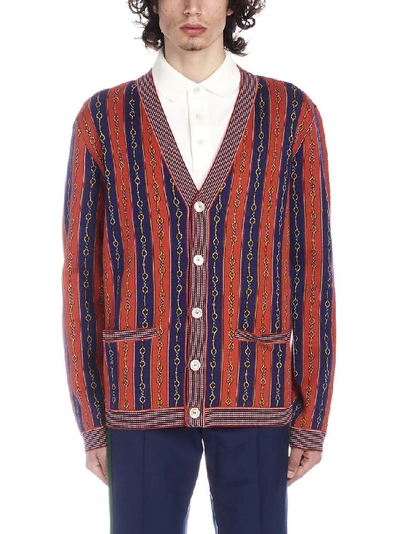 Shop Gucci Horsebit Chain Cardigan In Multicolor