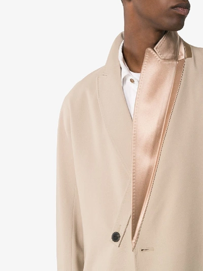 Shop Haider Ackermann Single Button Wool Trench Coat In Camel