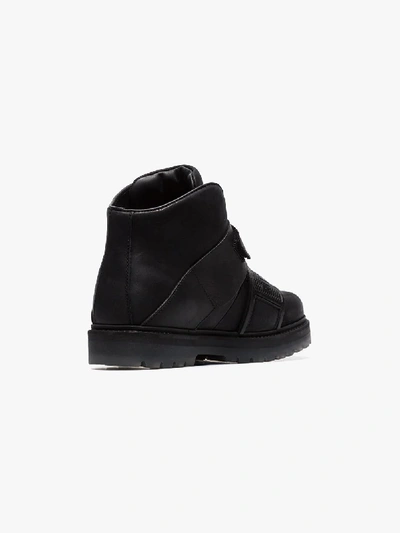 Shop Rick Owens X Birkenstock Black Rotterhiker Flat Leather Boots In 99 Black