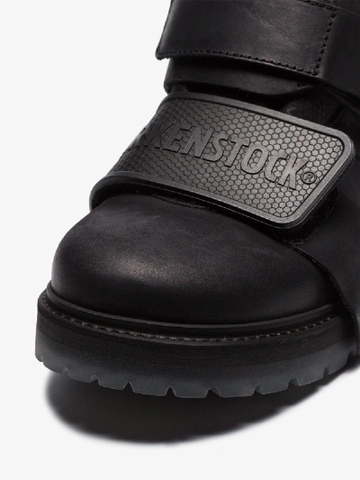 Shop Rick Owens X Birkenstock Black Rotterhiker Flat Leather Boots In 99 Black