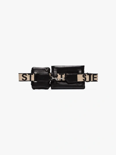 Shop Stella Mccartney Black Logo Strap Utility Belt Bag In 1000 Black