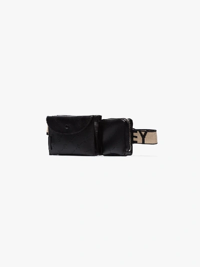 Shop Stella Mccartney Black Logo Strap Utility Belt Bag In 1000 Black