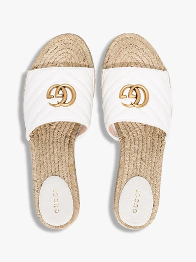 Shop Gucci White Pilar 50 Flatform Sandals