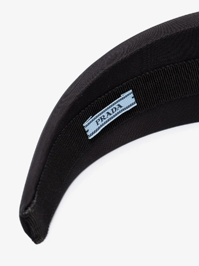 Shop Prada Black Logo Stamp Horseshoe Headband