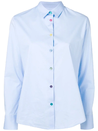 Shop Ps By Paul Smith Ps Paul Smith Multicoloured Button Shirt - Blue
