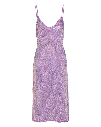 Shop Retroféte Denisa Sequin Slip Dress In Purple-lt