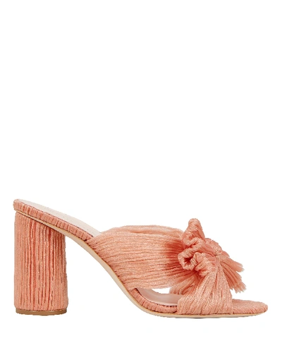 Shop Loeffler Randall Penny Knotted Slide Sandals In Coral