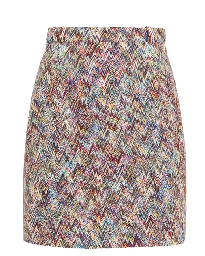 Shop Missoni Chevron Knit Mini Skirt In Multi