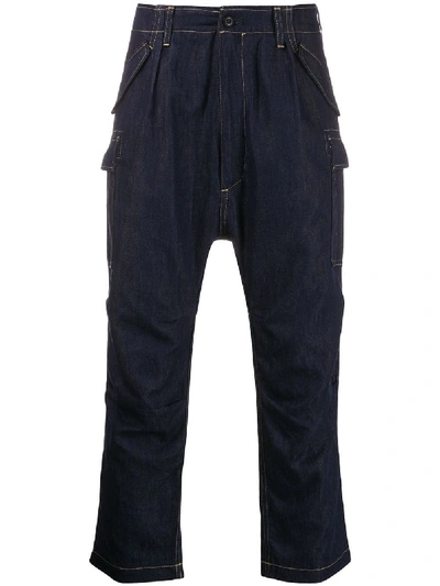 Shop Junya Watanabe Comme Des Garçons Vintage Cropped Panelled Jeans - Blue