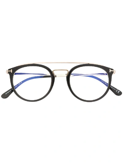 Shop Tom Ford Eyewear Round Glasses - Black