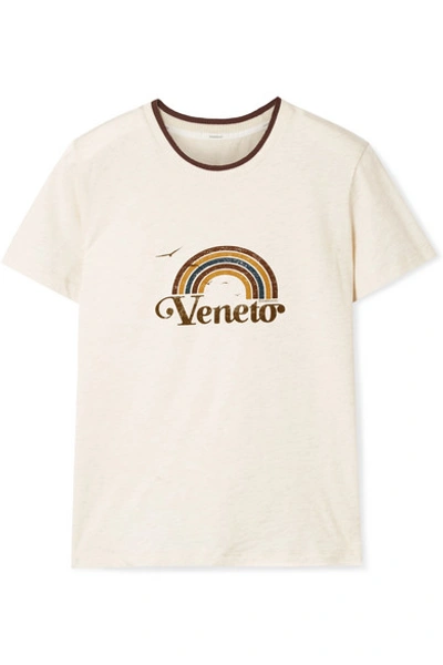 Shop Zimmermann Veneto Printed Slub Cotton-jersey T-shirt In Ecru