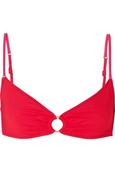 Shop Stella Mccartney Two-tone Bikini Top In Red