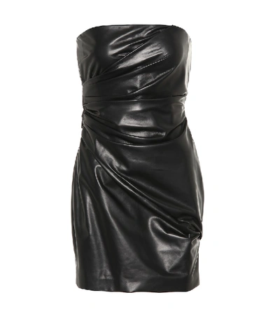 Shop Versace Leather Minidress In Black
