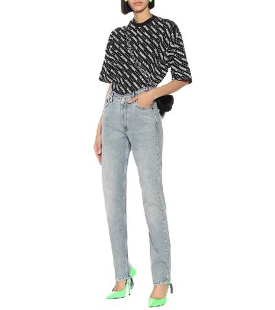 Shop Balenciaga High-rise Straight Jeans In Blue