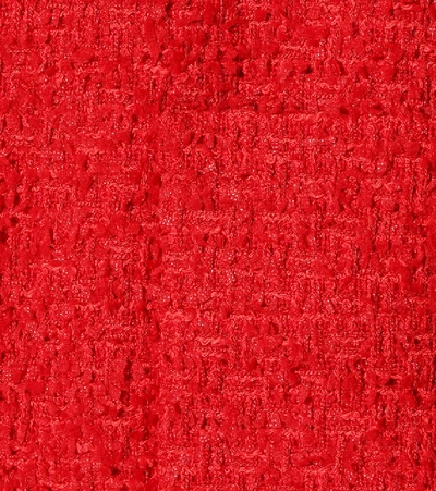 Shop Gucci Tweed Coat In Red