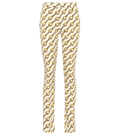 Shop Gucci Printed Skinny Jeans In White