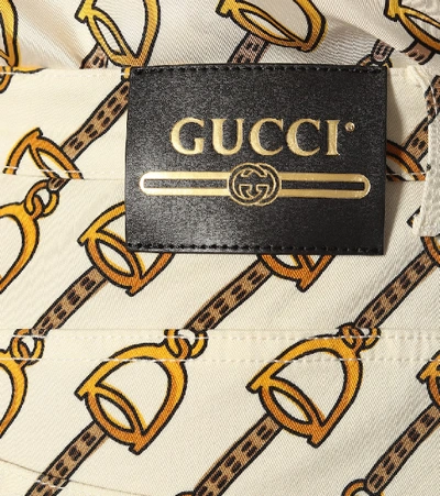 Shop Gucci Printed Skinny Jeans In White