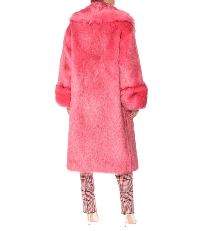 Shop Gucci Faux Fur Coat In Pink