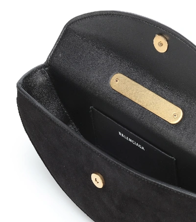 Shop Balenciaga Opera M Suede Tote In Black