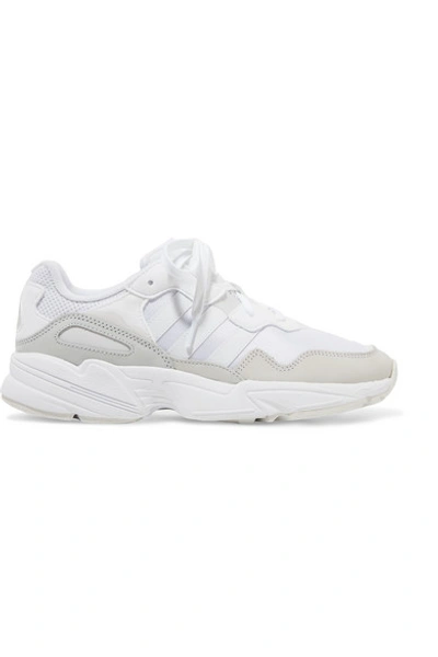 Shop Adidas Originals Yung-96 Mesh, Faux Suede, Nubuck And Leather Sneakers In White