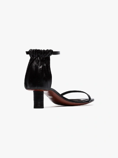 Shop Proenza Schouler Black 40 Gathered Heel Leather Sandals In 999 Black