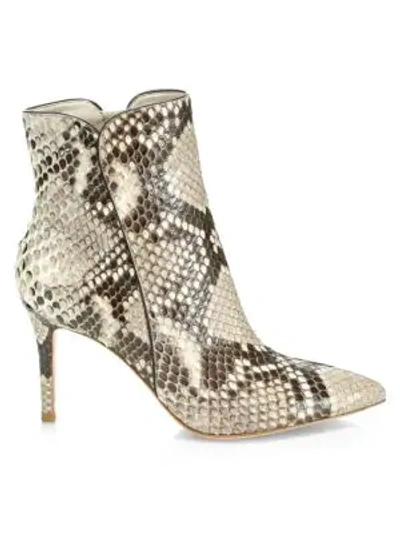 Shop Gianvito Rossi Women's Levy Python Ankle Boots In Neutral