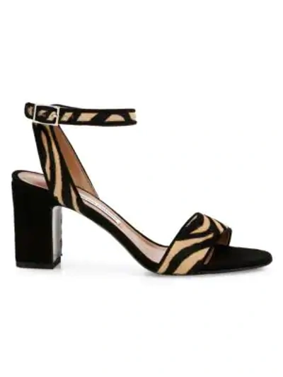 Shop Tabitha Simmons Leticia Zebra-print Calf Hair & Suede Sandals In Multi