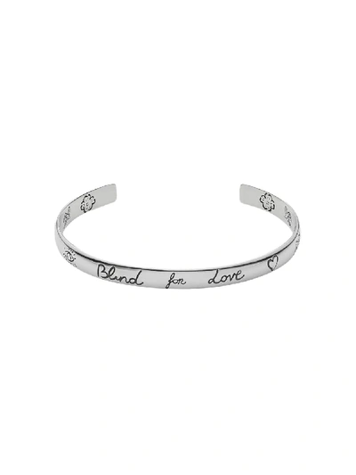 Shop Gucci Blind For Love Bracelet In Silver