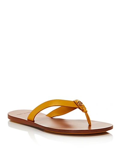 Shop Tory Burch Women's Manon Leather Thong Sandals In Daylily