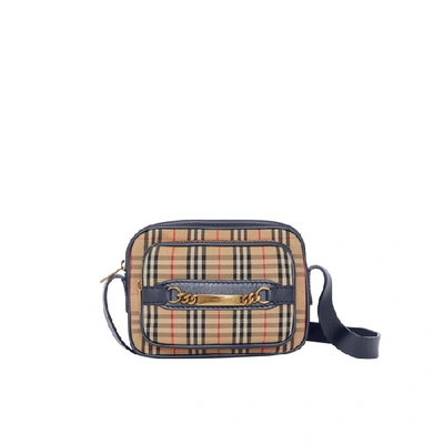 Shop Burberry The 1983 Check Link Camera Bag In Ink Blue