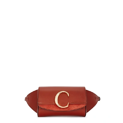 Shop Chloé C Chestnut Leather Belt Bag In Tan