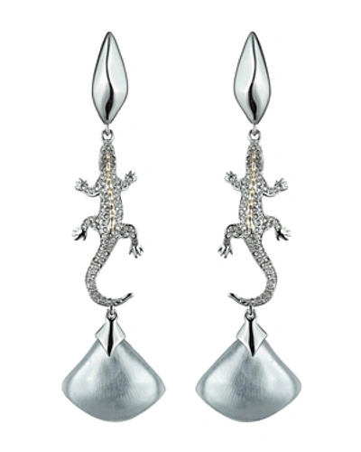 Shop Alexis Bittar Lizard Clip-on Earrings In Silver