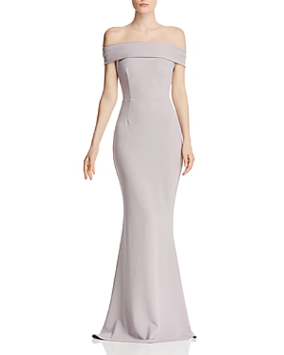 Shop Katie May Legacy Off-the-shoulder Gown In Dove