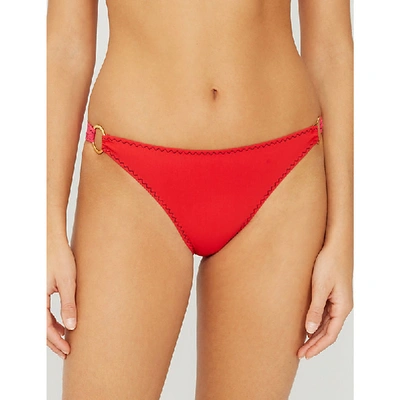 Shop Stella Mccartney Contrast-panel Bikini Bottoms In 404 Fuxia&red