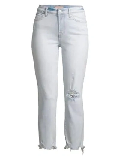 Shop 7 For All Mankind Luxe Vintage Mid-rise Edie Straight Leg Jeans In Lux Cloud