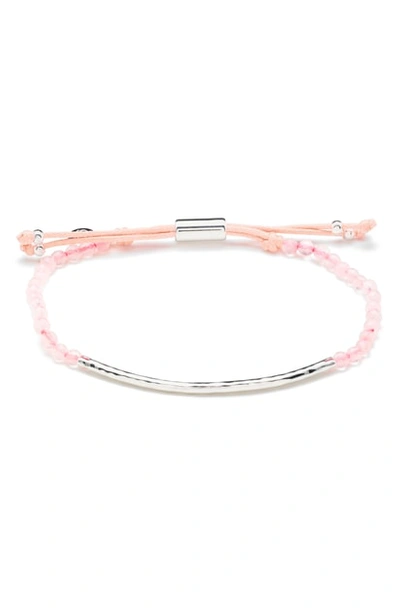 Shop Gorjana Power Gemstone Beaded Bracelet In Love/ Rose Quartz/ Silver