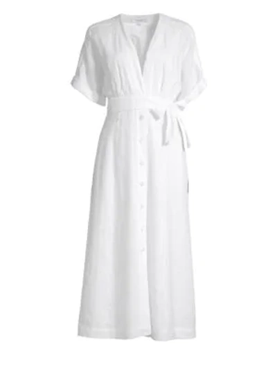 Shop Equipment Nauman Linen Wrap Shirtdress In Bright White