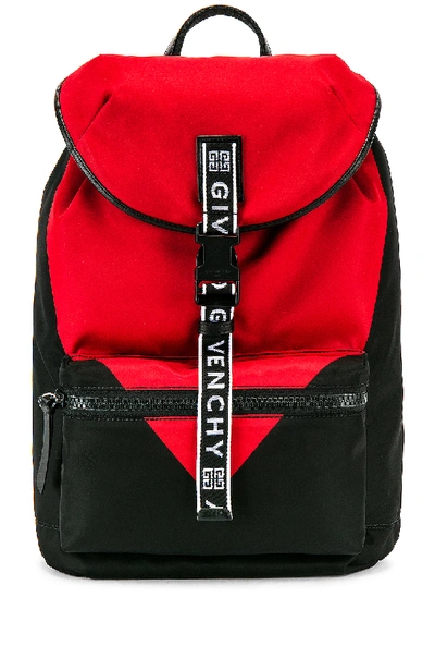Shop Givenchy Logo Webbing Backpack In Black,red. In Black & Red