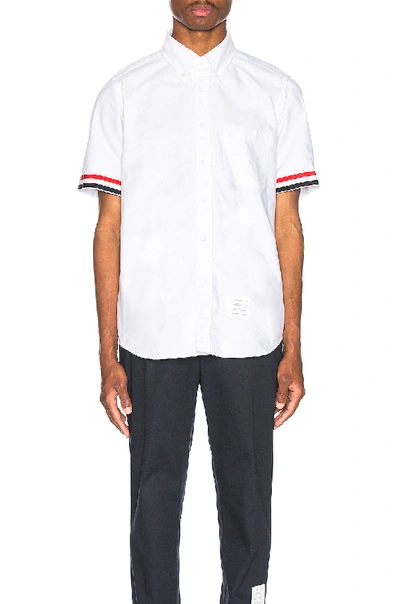 Shop Thom Browne Collar Button Down Shirt In White