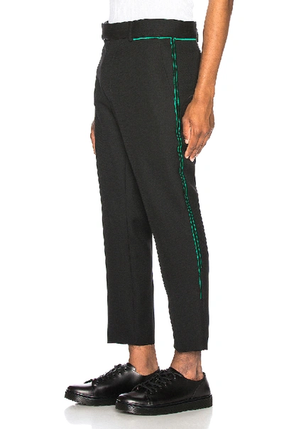 Shop Haider Ackermann Embroidered Skinny Trouser In Black In Calder Black & Green
