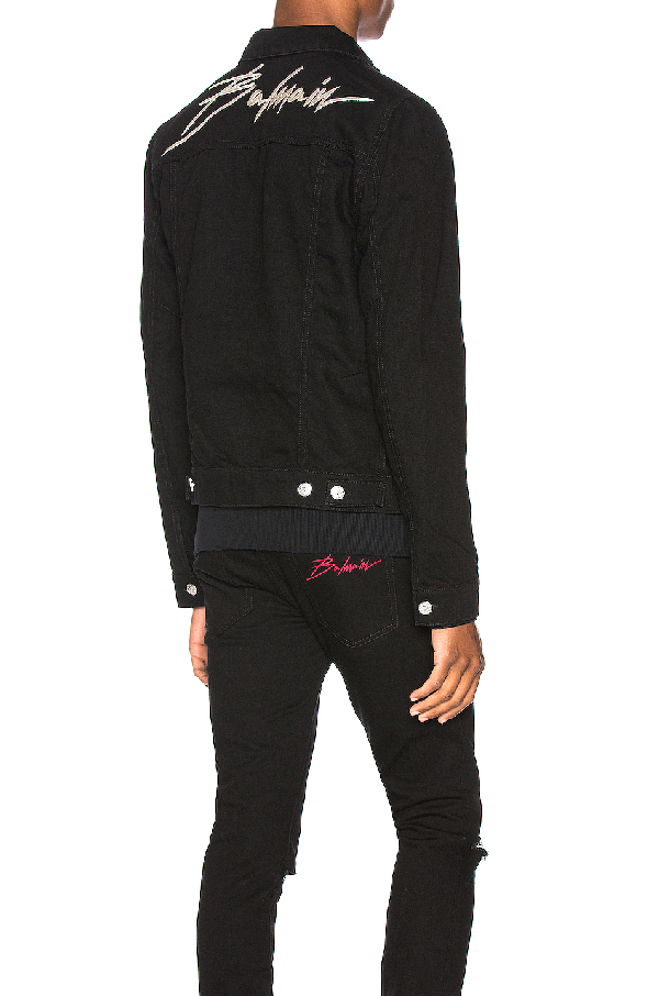 balmain black denim jacket