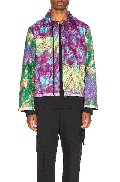 Shop Craig Green Vibrating Floral Line Stitch Worker Jacket In Purple