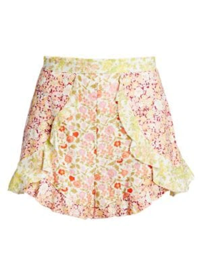 Shop Zimmermann Goldie Spliced Frill Shorts