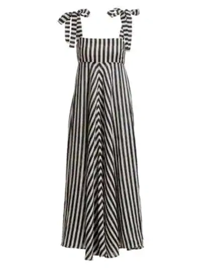 Shop Zimmermann Honour Sleeveless Linen Chevron Maxi Dress In Stripe