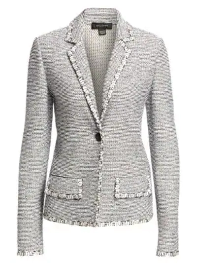 Shop St John Crepe Tweed Jacket In Grey