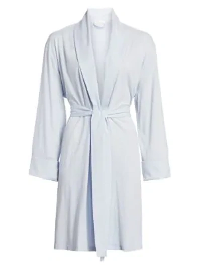 Shop Skin Kellyn Organic Cotton Dressing Gown In Ice Blue