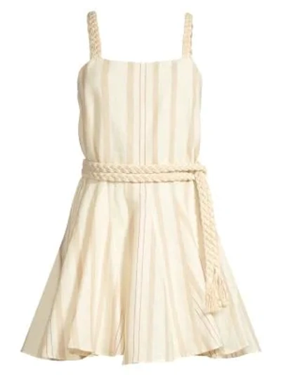 Shop Alexis Dimma Striped Linen Dress In Heather Beige Stripe