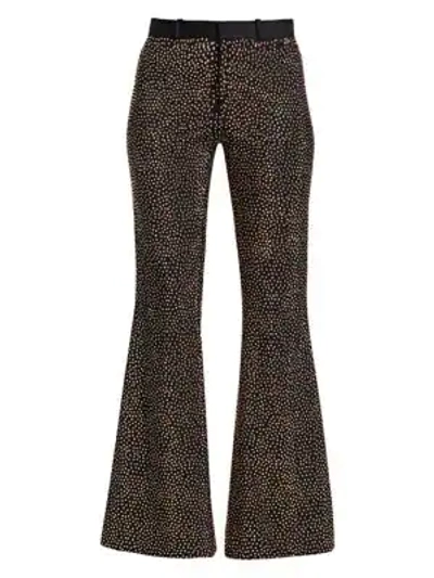 Shop Each X Other Metallic Stud Wool Flare Trousers In Black